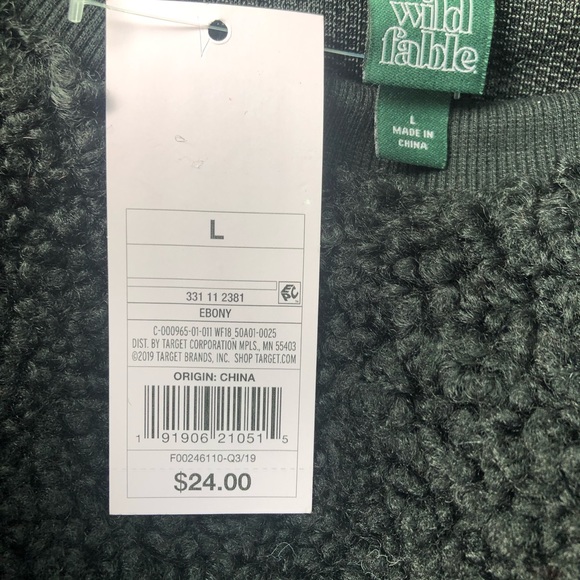 Wild Fable | NEW Sherpa crewneck sweatshirt Sz Lg - Picture 6 of 7